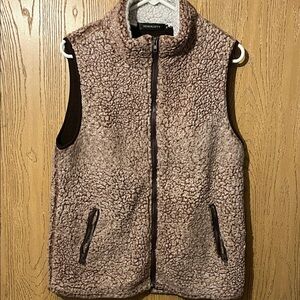 MEROKEETY Women's Brown Sherpa Vest